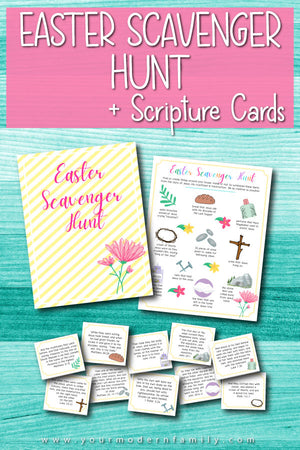 Easter Scavenger Hunt + Scripture Card Set