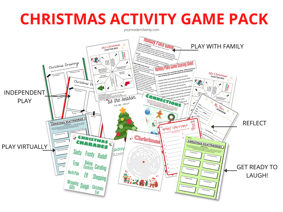Christmas Holiday Activity Pack - Christmas Games for the Family to Play!  (25 activities!)