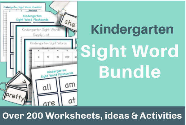 Kindergarten Sight Words Bundle - Your Modern Family Shop