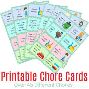 Printable Chore Card Packet for Younger Kids (3 sets + Tracking Sheets)