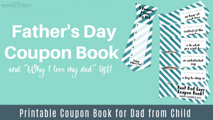 Father's Day Printable Coupon Book —Gift from child to dad