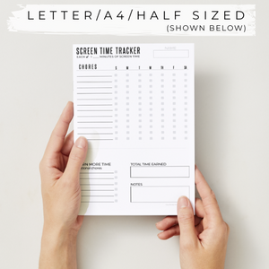 Earn Screen Time Checklist for Teens & Kids