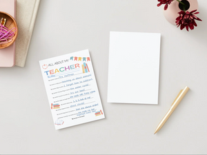 All About My Teacher Survey