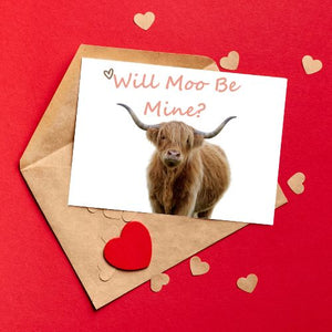 Cow Valentine's Day Card - Set of 4 Designs (Instant Download!)