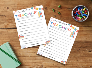 All About My Teacher Survey