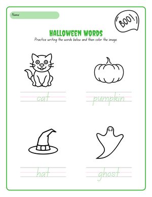 Halloween Educational Packet for Preschool & Kindergarten
