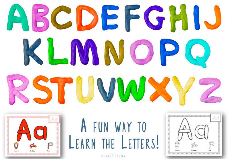 Printable Alphabet Play Dough Mats - Learn the ABC's with Play-Doh! ABC Play  dough mats are great for preschoolers or kindergarteners! - Your Modern  Family Shop