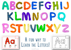 Letter Play Dough Mats - Learn the ABC's with Play-Doh! Two Sets of 26-Printable Play-Doh Mats