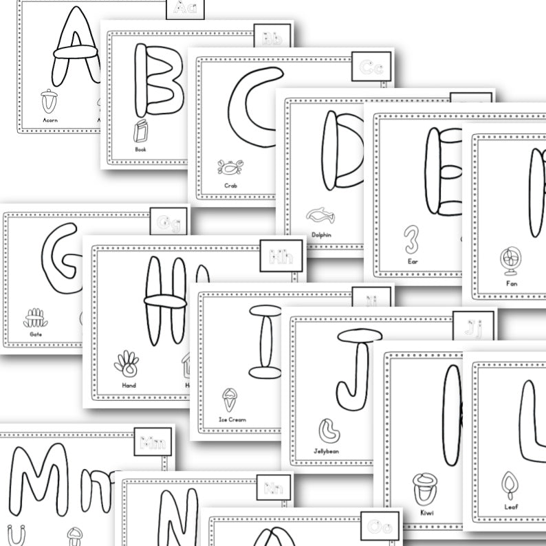 Alphabet Playdough Mats Black and White – My Bored Toddler