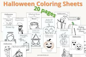 Printable Halloween Coloring Sheet Packet - 20 Printable Pages