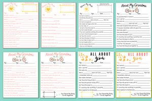 Mother's Day Printable: Mom Questionnaire & Grandma Questionnaire 8 Pack (instant download!)