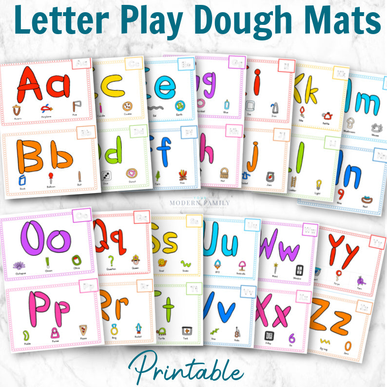 Printable Alphabet Play Dough Mats - Learn the ABC's with Play-Doh! ABC Play  dough mats are great for preschoolers or kindergarteners! - Your Modern  Family Shop