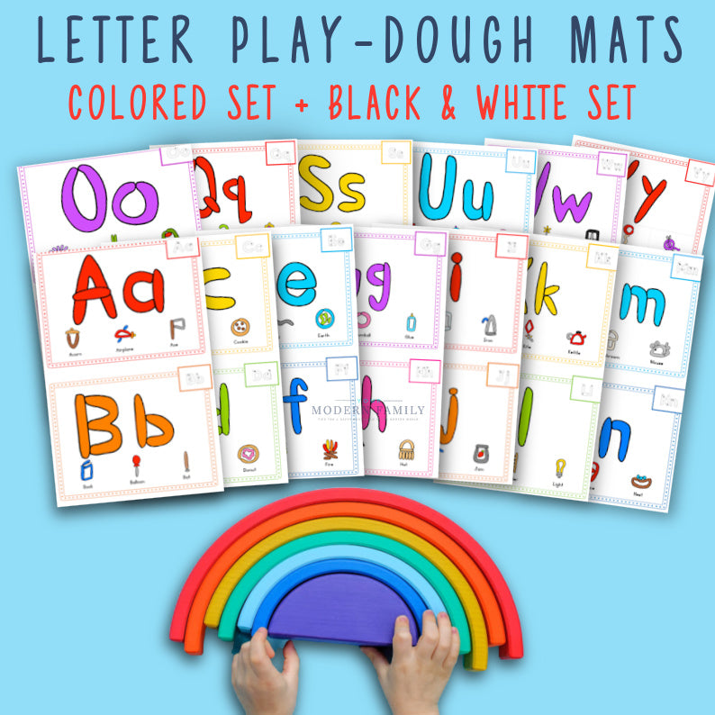 Printable Alphabet Play Dough Mats - Learn the ABC's with Play-Doh! ABC  Play dough mats are great for preschoolers or kindergarteners! - Your  Modern Family Shop