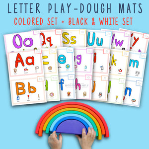 Letter Play Dough Mats - Learn the ABC's with Play-Doh! Two Sets of 26-Printable Play-Doh Mats