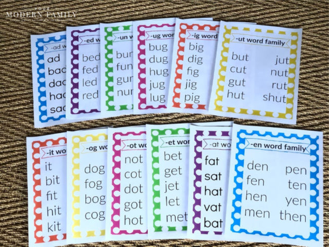 12 Word Family Posters