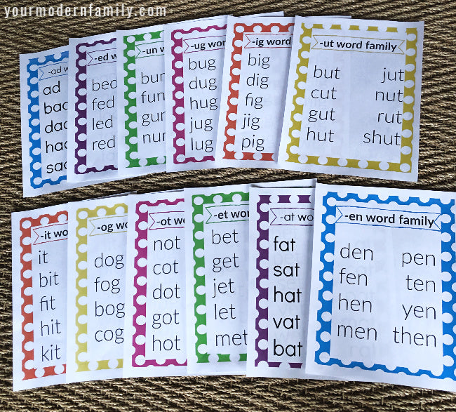 12 Word Family Posters