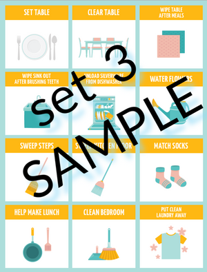 Printable Chore Card Packet for Younger Kids (3 sets + Tracking Sheets)