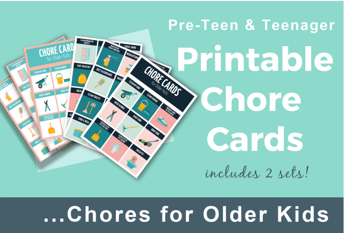 Chore Cards for Older Kids (preteens & teens)
